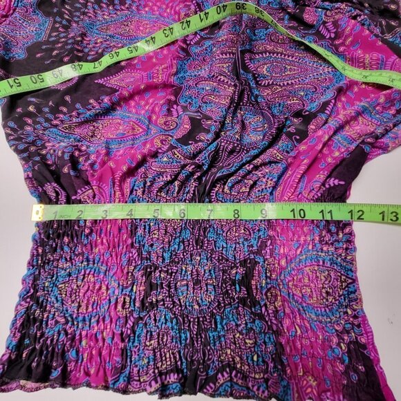 PURPLE Paisley Top Dolman Sleeve Blouse Top- One Size Fits Most - Picture 12 of 12